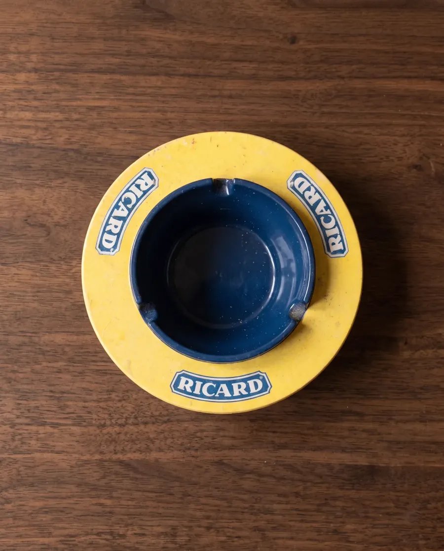 Cendrier Ricard rond jaune et bleu, photo 2