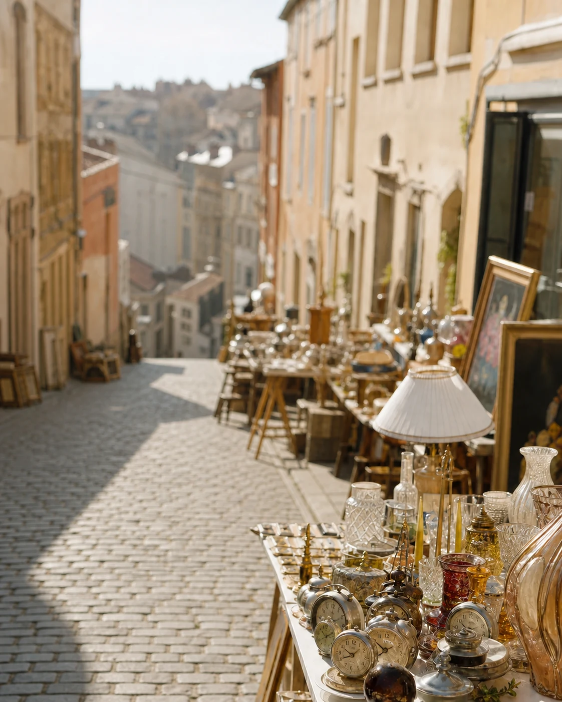 Brocante sur les pentes pavées de la Croix-Rousse à Lyon